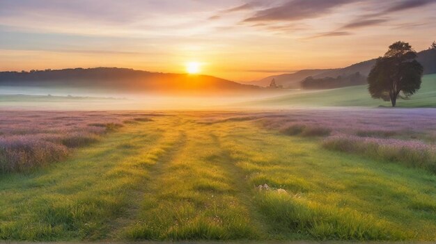 Foto serenità di sunrise meadow