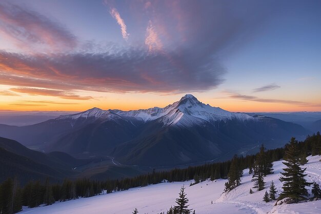 Foto l'alba sopra la montagna