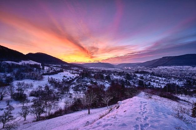 sunrise in the mountains