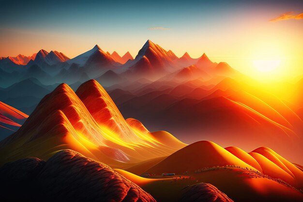 Sunrise in the mountains