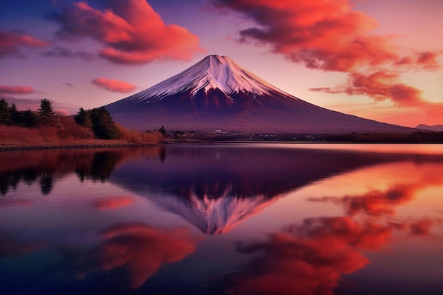 Sunrise over mt fuji