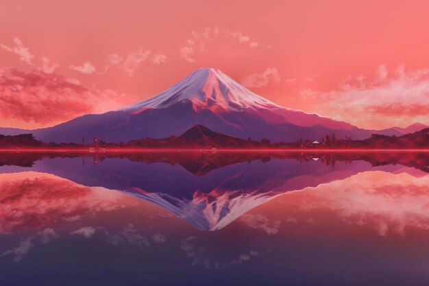 Photo sunrise over mt fuji