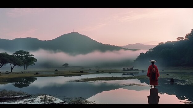 Photo sunrise over mt fuji