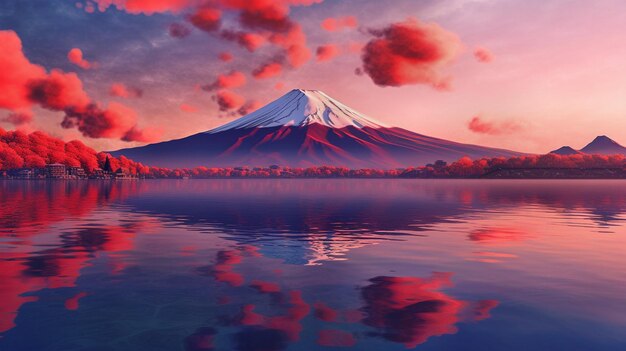 Photo sunrise over mt fuji