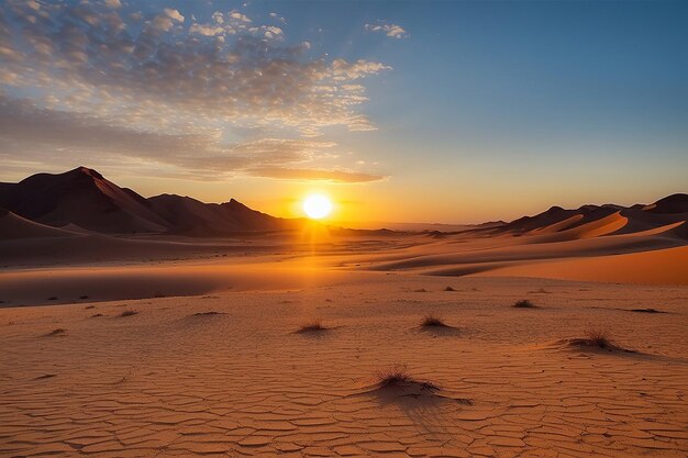 Photo sunrise over the namib desert in the wonderful namib naukluft national park travel destination in namibia