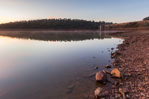 Sunrise in the Natural Park of Cornalvo. Extremadura. Spain.