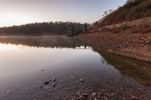 Sunrise in the Natural Park of Cornalvo. Extremadura.