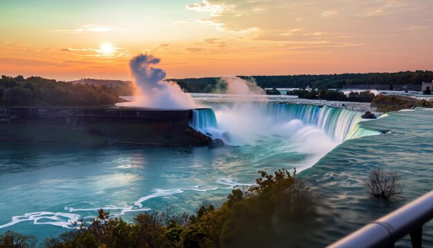 Photo sunrise at niagara fall