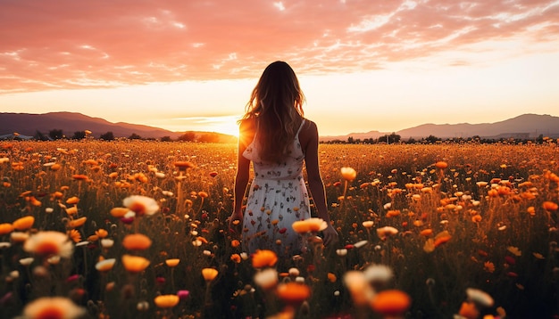 A sunrise photoshoot in a flower field