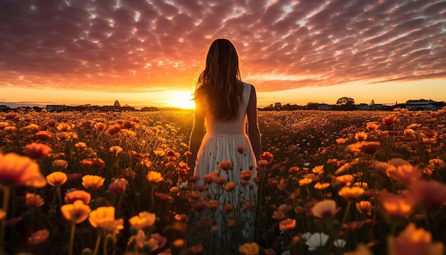 A sunrise photoshoot in a flower field