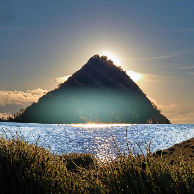 Foto l'alba sul fiume