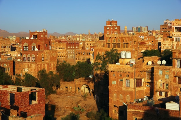 The sunrise in Sana'a, Yemen