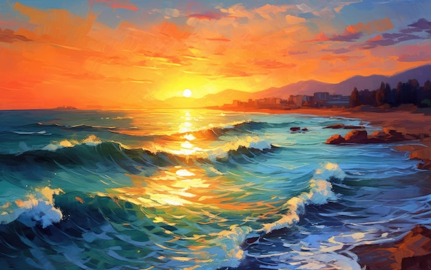 Sunrise sea landscape