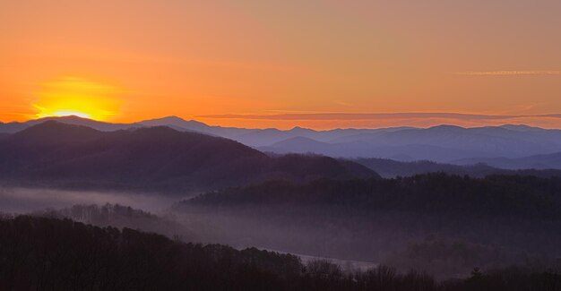 Sunrise over Smoky Mountains