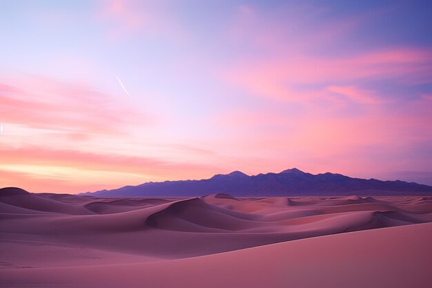 Photo sunrise over snowy mountain peaks with camera on tripod