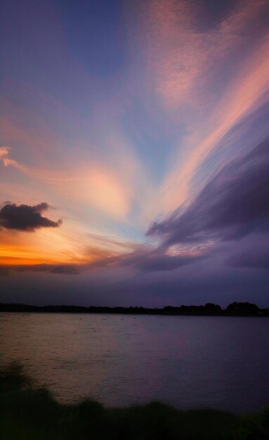 Foto priorità bassa della natura di tramonto di alba