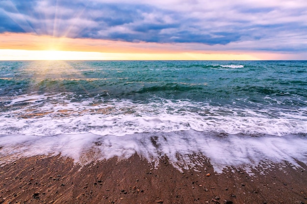 Sunrise or sunset over the sea. Summer vacation