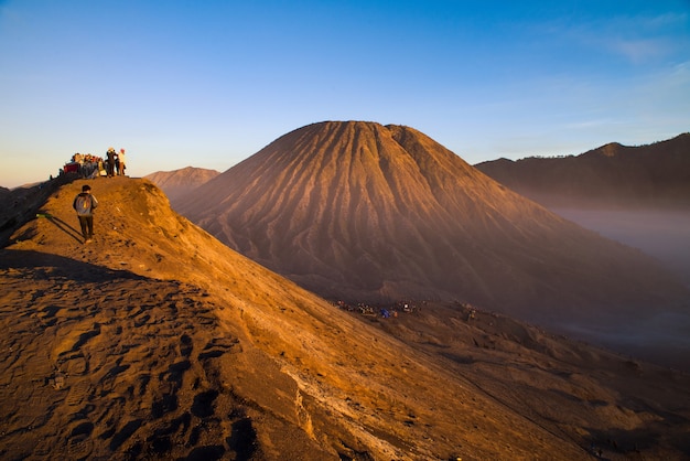 Sunrise on top of bromo volcano