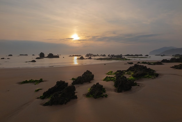 Sunrise in trengandin beach NojaSpain