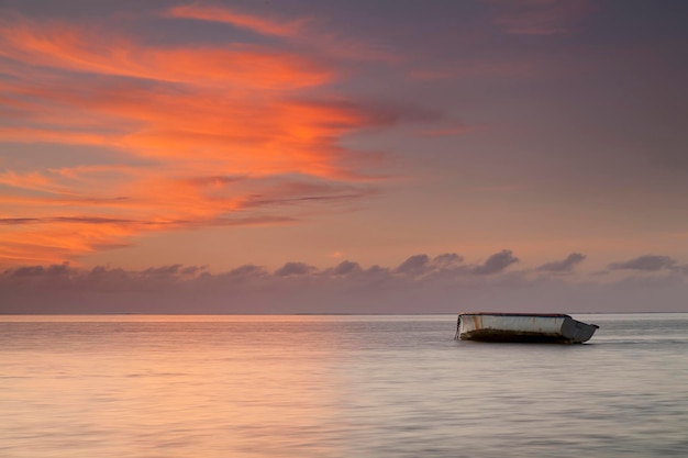 Sunrise on tropical island Mauritius