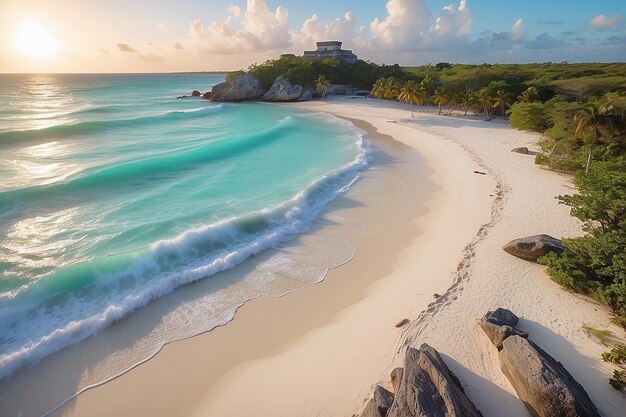 Sunrise at Tulum Beach