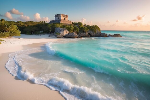 Sunrise at Tulum Beach