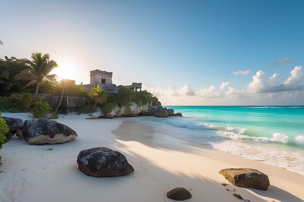 Sunrise at Tulum Beach