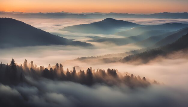 Photo a sunrise view of the mountains