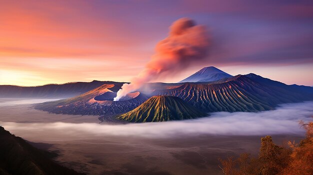 Photo sunrise at volcano bromo java ar 1