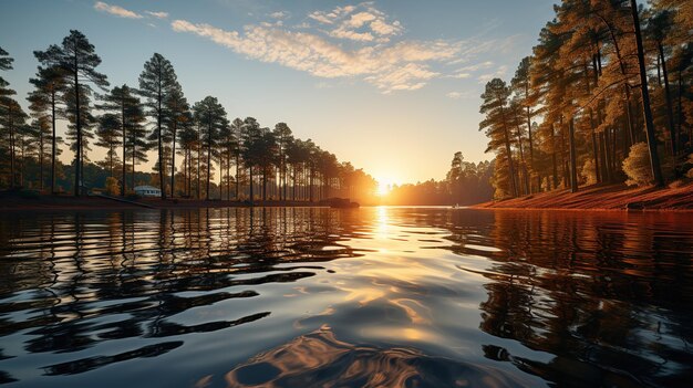 Восход солнца на воде