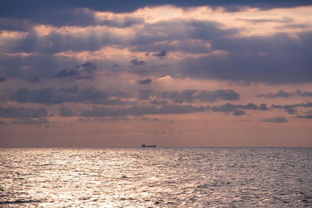 Sunrise with a boat