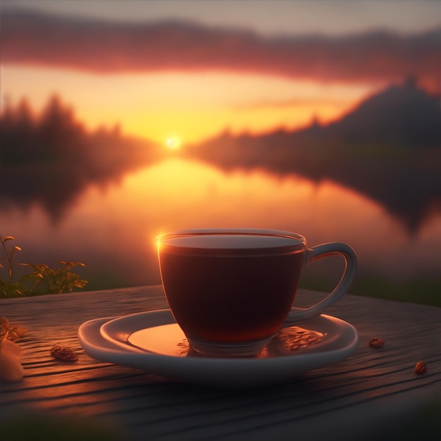 Sunrise with coffee