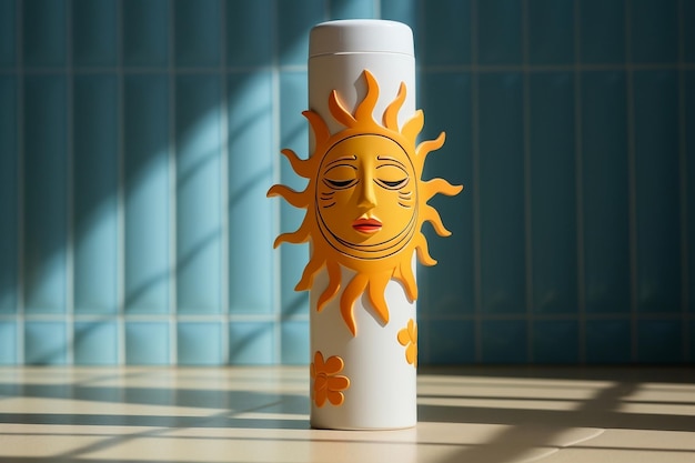 Sunscreen Bottle with Sun39s Reflection AI