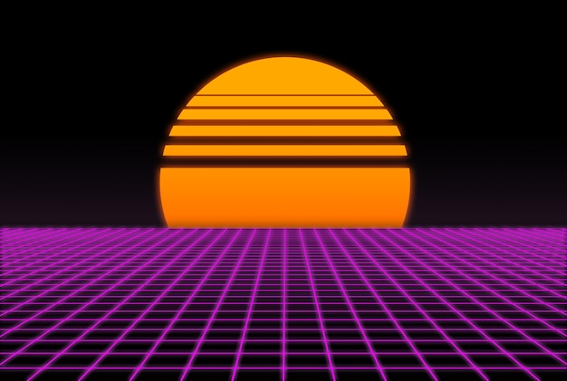 Sunset on a 3D grid