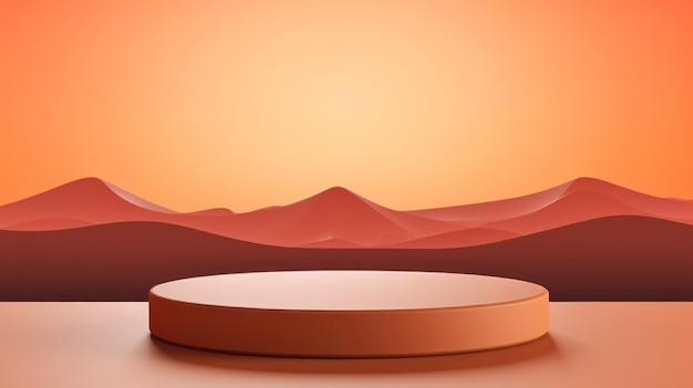 Sunset Abstract Minimalistic Product Podium.