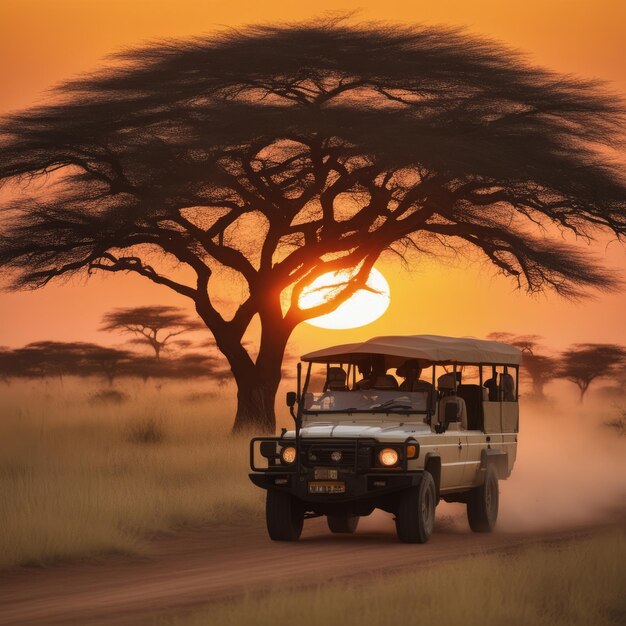 sunset in the African safari the safari is a safari in the savannah sunset in the African safa