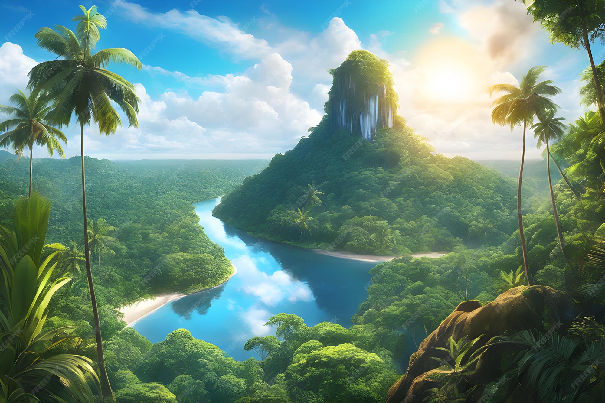 Premium AI Image | Sunset in the Amazon rainforest Amazon rainforest