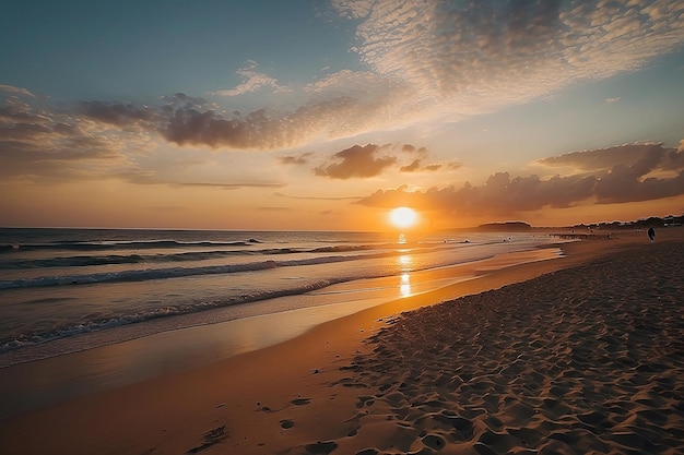 写真 夕暮れと湖