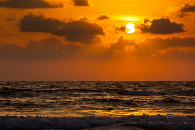 Sunset on Baga beach. Goa