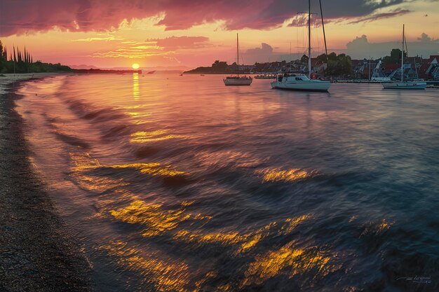 Sunset at Baltic sea