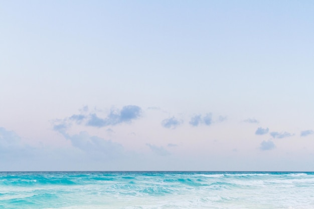 Sunset over the beach of Caribbean Sea.