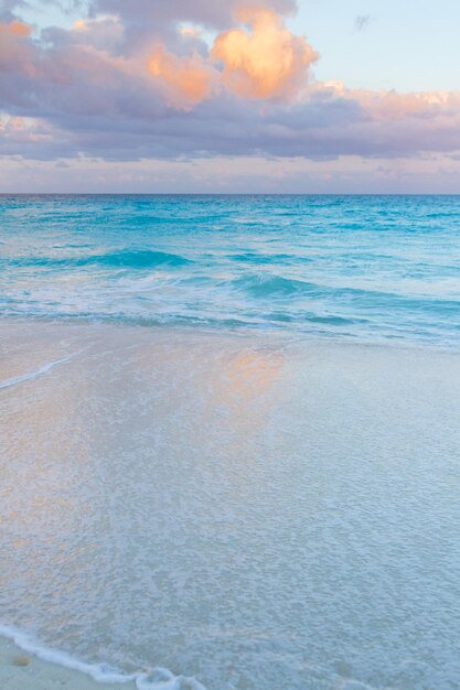 Sunset over the beach on Caribbean Sea.