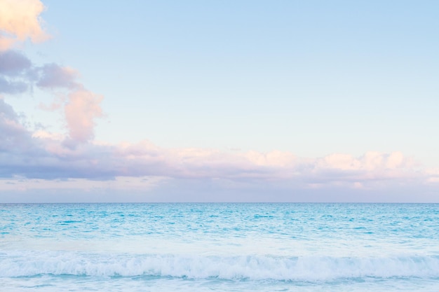 Sunset over the beach on Caribbean Sea.