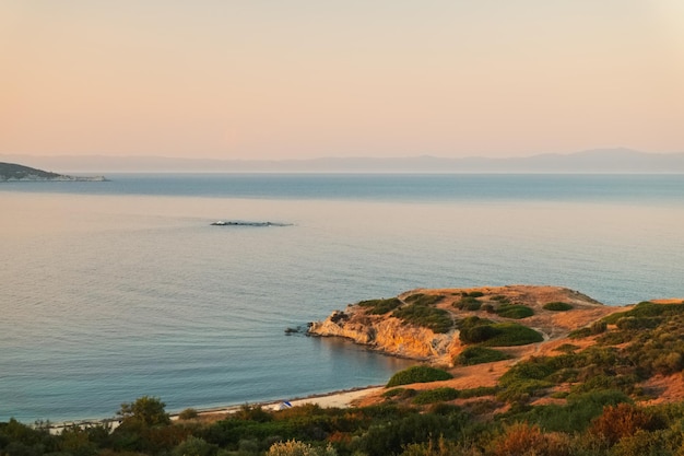 Sunset beach in greece