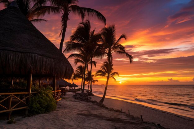 Photo sunset beach landscape