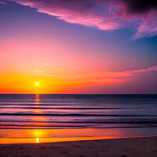 Sunset beach sea ocean palm sky sunrise tree sun tropical water sand landscapephotograp