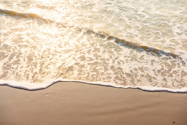 Sunset on the beach and sea