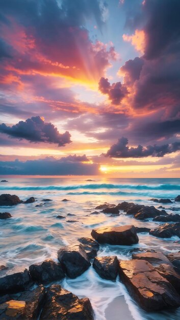 Sunset On The Beach Wallpaper Beautiful Background Ai Generated