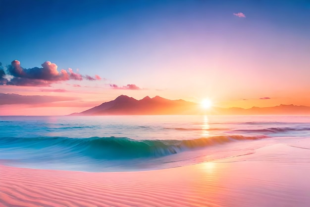 Sunset on the beach wallpapers