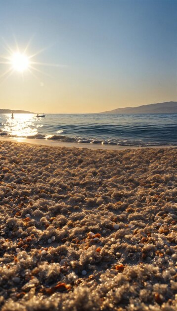 Photo a sunset on the beach